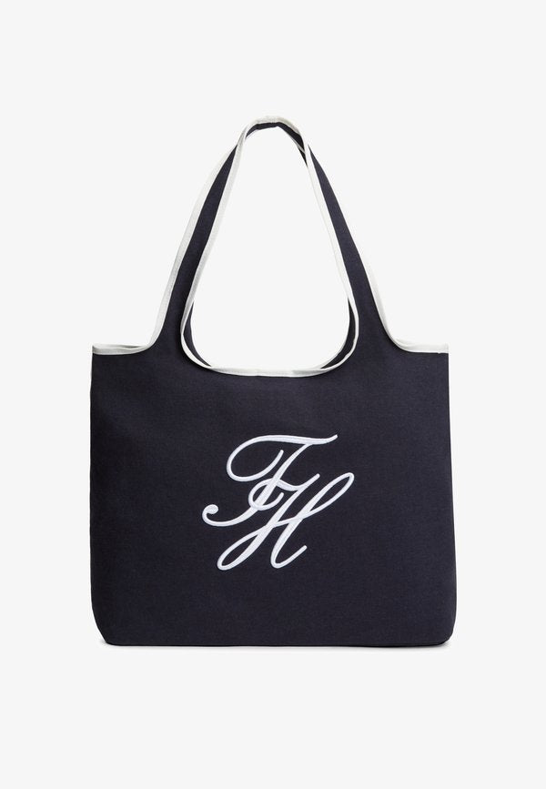 Tommy Hilfiger CANVAS BEACH TOTE BAG WITH POUCH - Tote bag - space blue