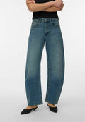 Vero Moda VMJUNO Mid rise Barrel Fit - Baggy Jeans - medium blue denim
