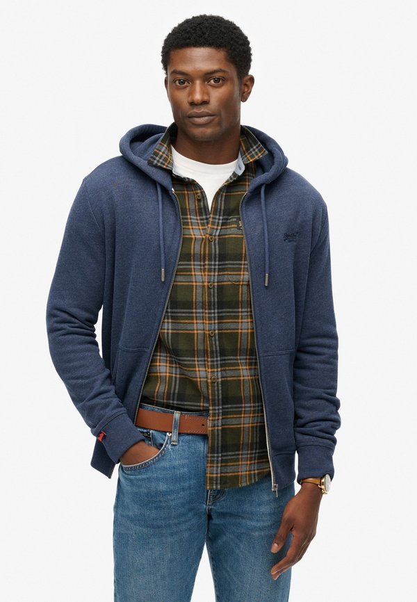 Superdry & Co SUPERDRY - Zip-up sweatshirt - heritage navy marl
