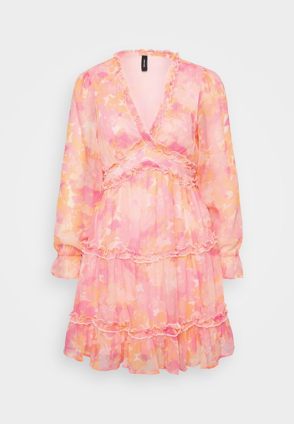 Vero Moda Petite VMSMILLA FRILL SHORT DRESS - Day dress - crystal pink