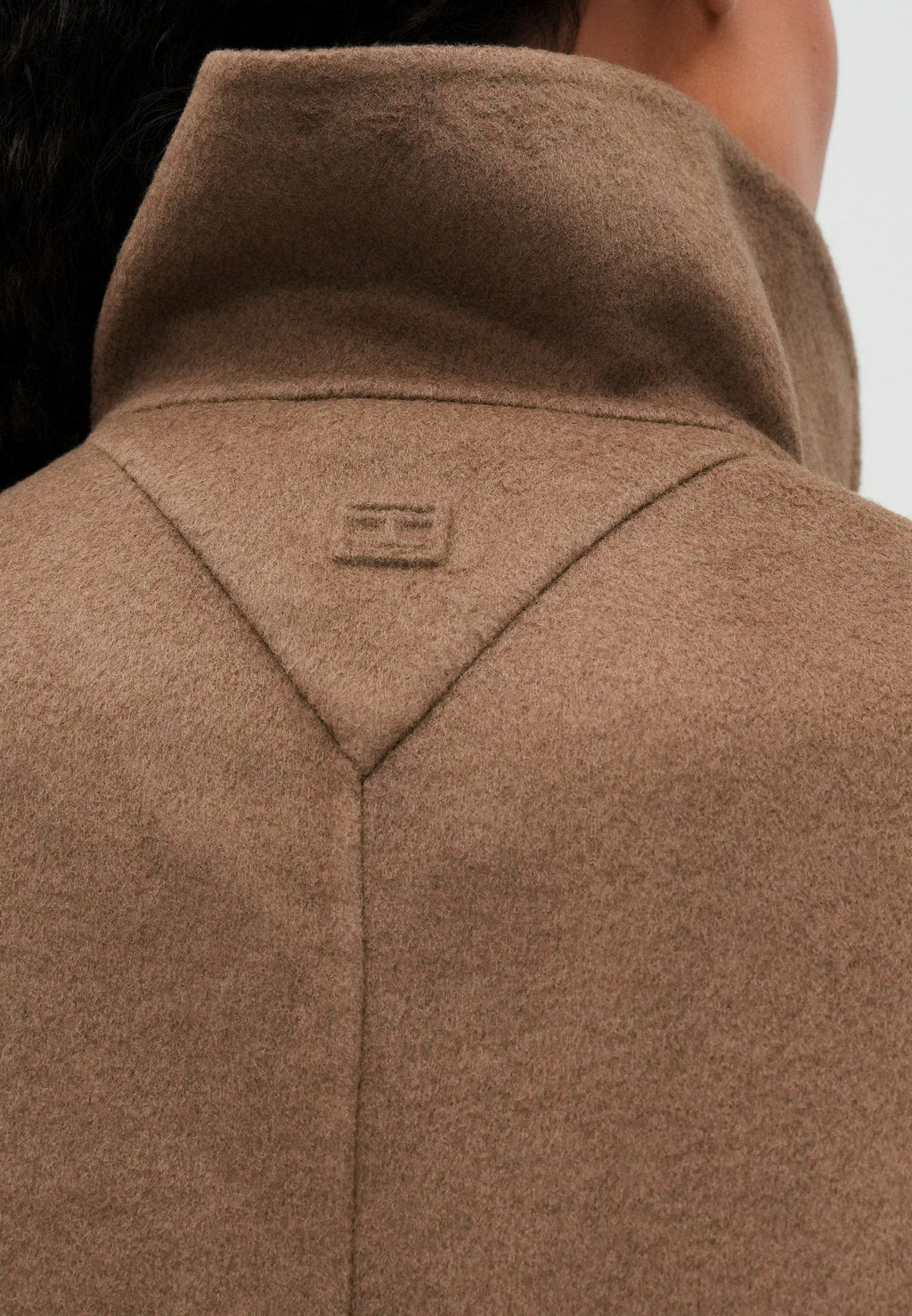 WOOL BLEND FUNNEL NECK OVERSIZED COAT Media 6