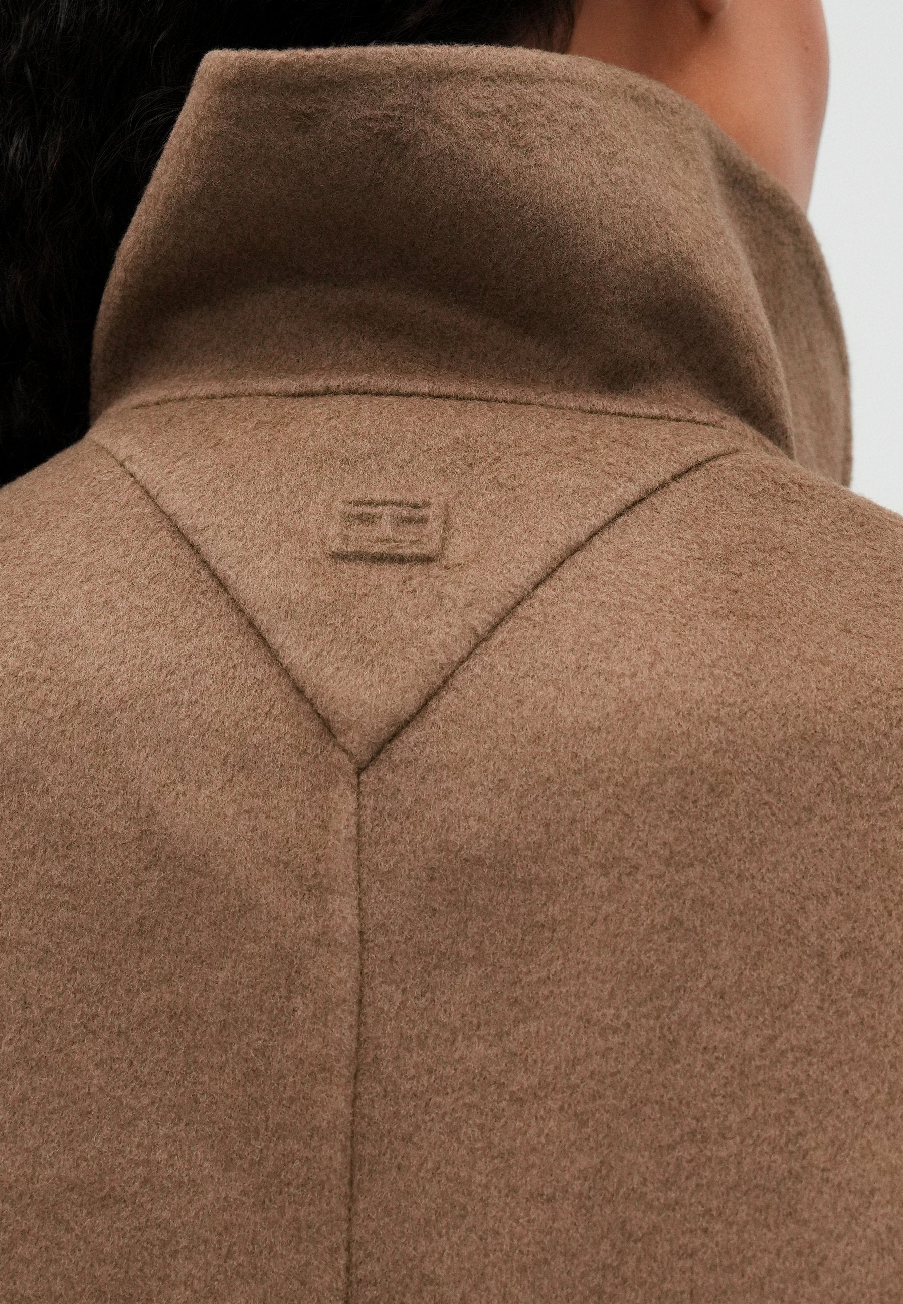 WOOL BLEND FUNNEL NECK OVERSIZED COAT Media 6