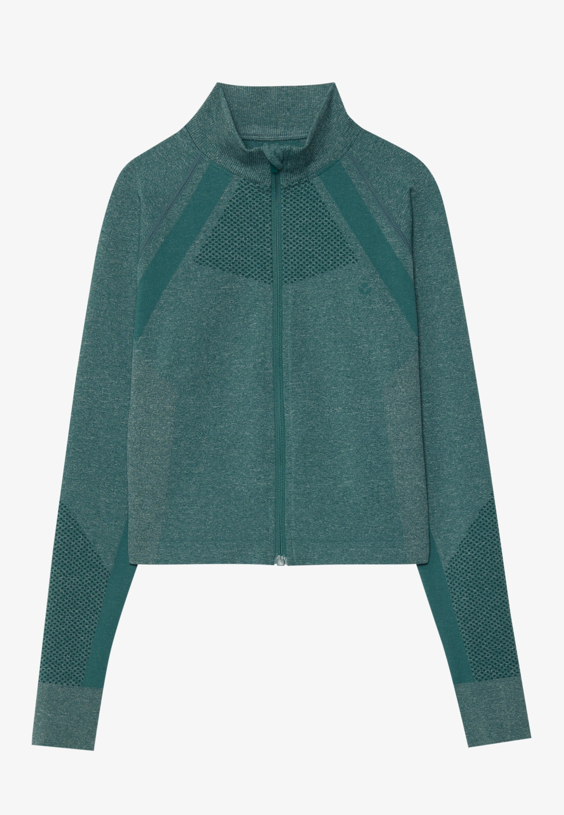 Even&Odd active SUPER HIGH NECK FULL ZIP SEAMLESS TOP WITH CONTRAST PANELLING