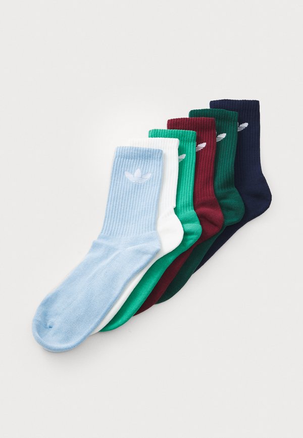 adidas Originals UNISEX 6 PACK - Socks - off white/semi court green/collegiate green