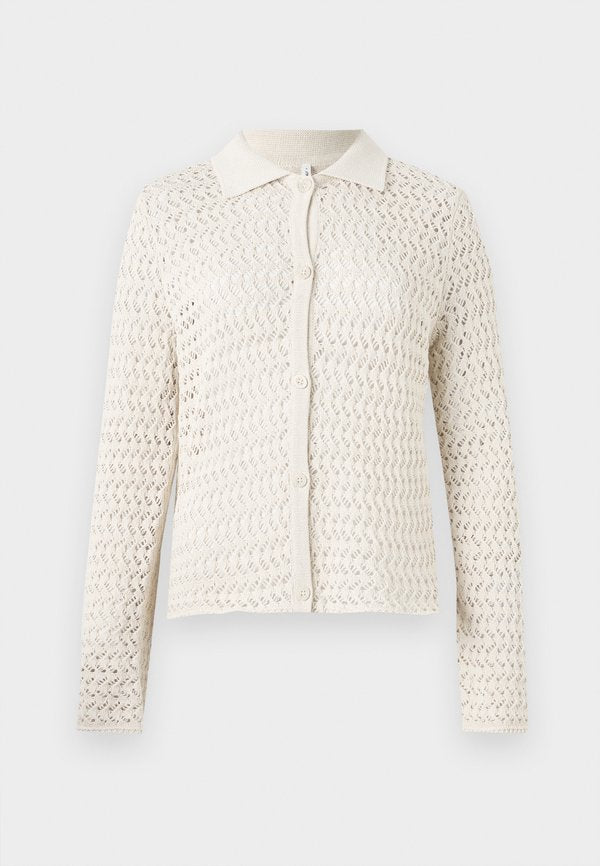 ONLY ONLLULI STRUCTURE BUTTON - Cardigan - pumice stone