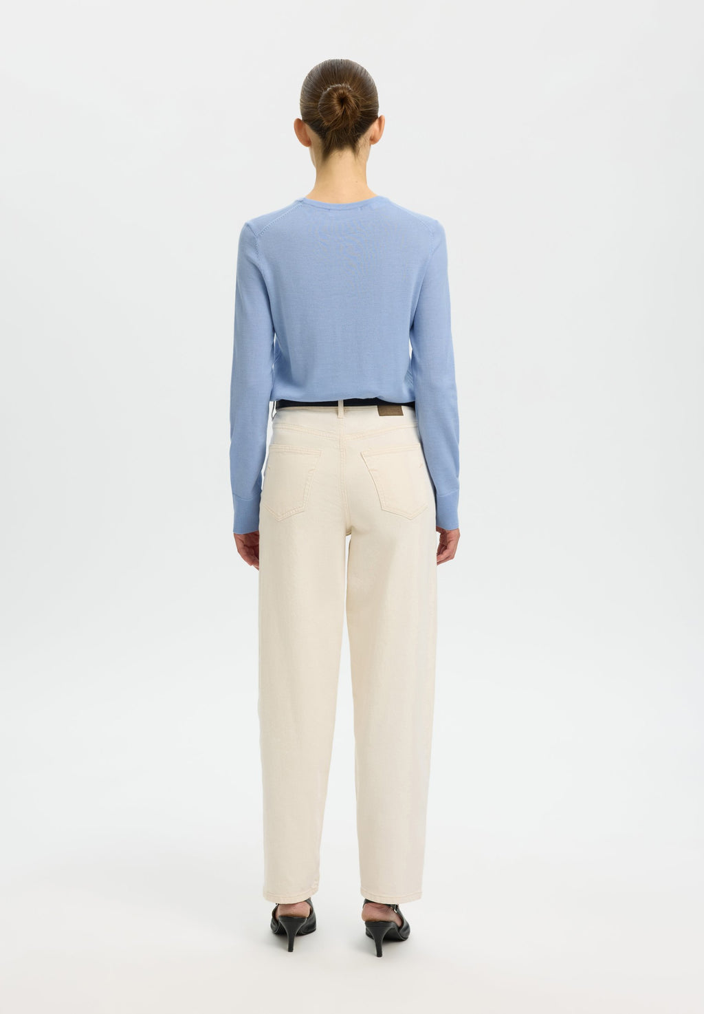 Selected SLFTHEA LS KNIT MERINO O-NECK NOOS