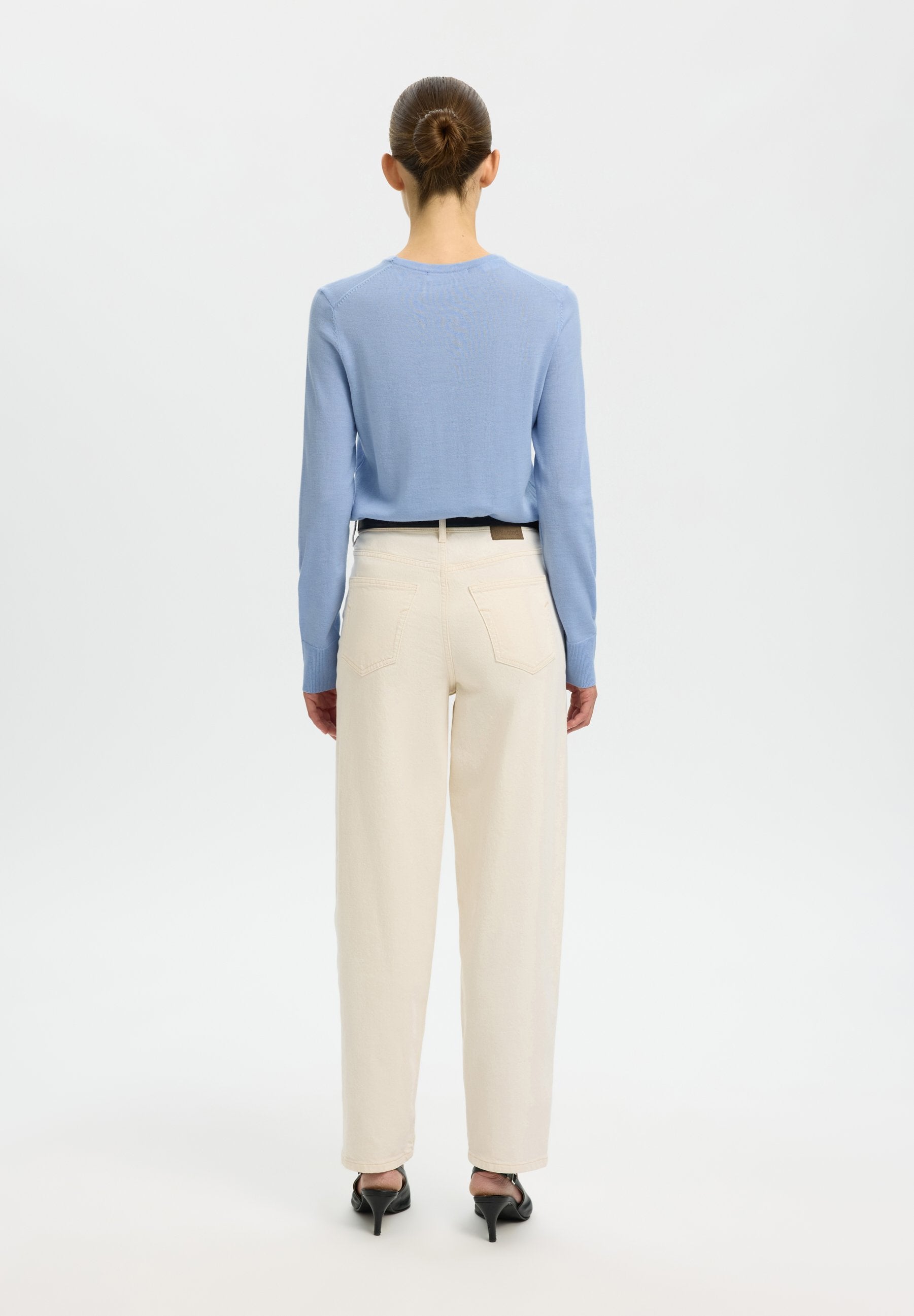 Selected SLFTHEA LS KNIT MERINO O-NECK NOOS