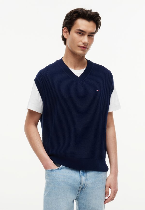 Tommy Hilfiger SEASONAL STRUCTURE - Waistcoat - carbon navy