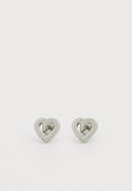 Tommy Hilfiger TOGGLE HEART - Earrings - silver-coloured