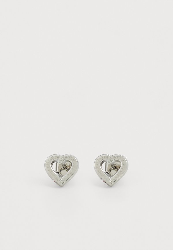 Tommy Hilfiger TOGGLE HEART - Earrings - silver-coloured