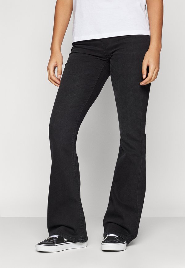 ONLY ONLPAOLA FLARED - Bootcut jeans - washed black