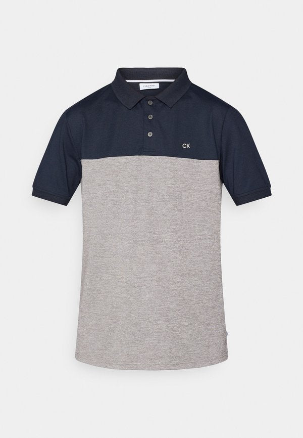 Calvin Klein Golf COLOUR BLOCK - Polo shirt - navy/silver-coloured marl