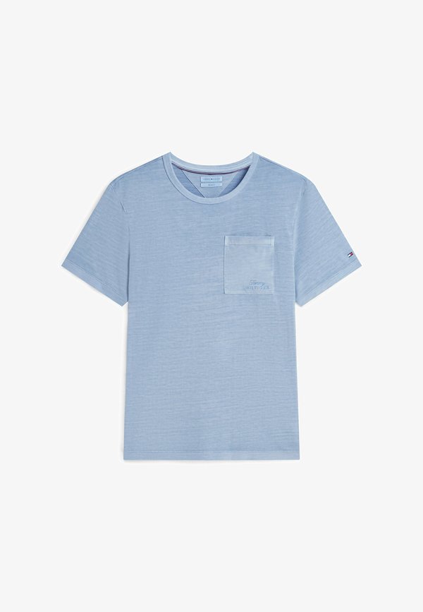 Tommy Hilfiger TOMMY HILFIGER PATCH POCKET WASHED T-SHIRT - Basic T-shirt - brisk blue