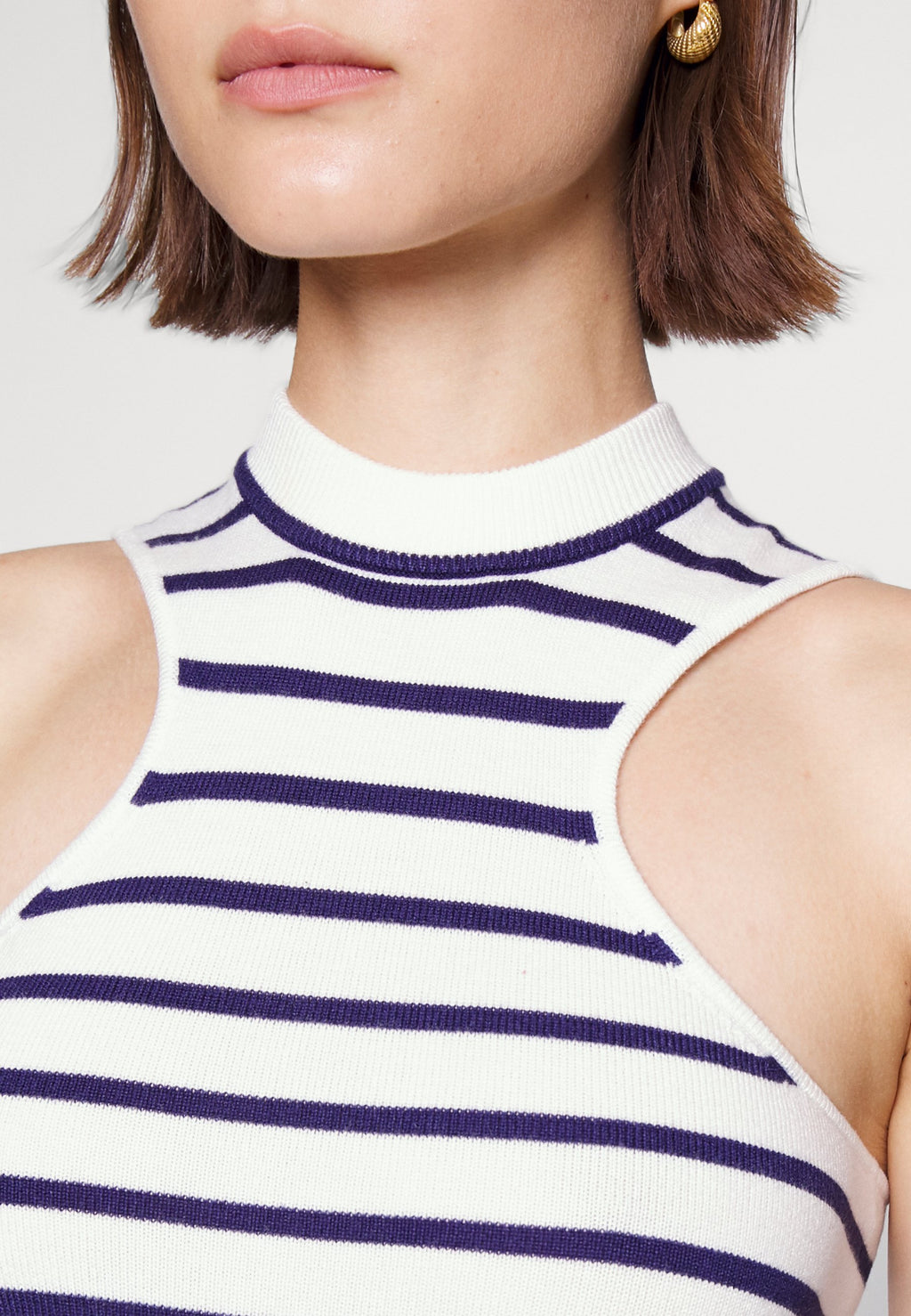Musier DRESS BULLE  WITH AMERICAN ARMHOLES HIGH NECK