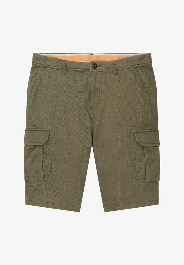 TOM TAILOR Shorts - olive diamond structure