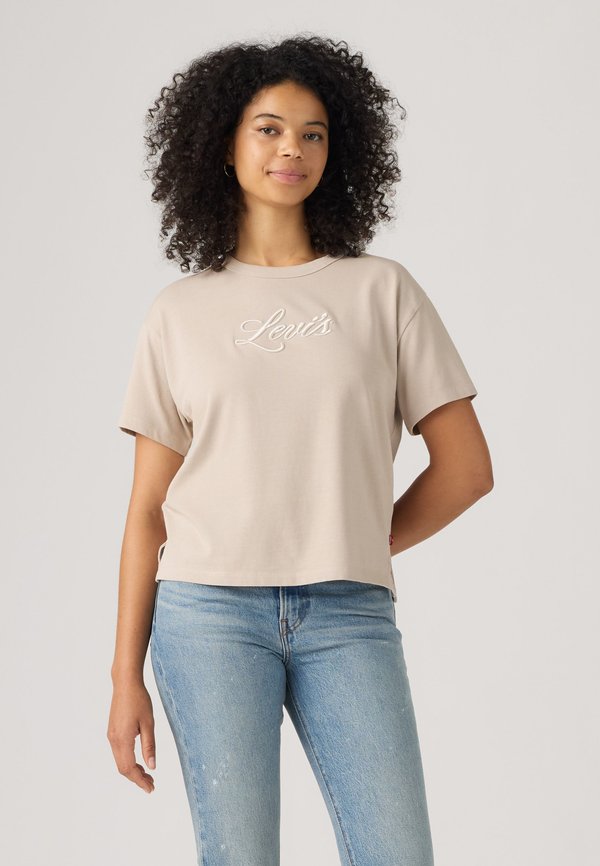 Levi's® VINTAGE TEE - Print T-shirt - corded script logo chateau gray