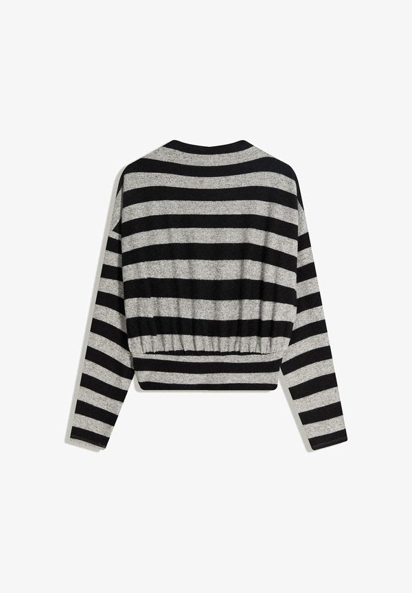 Bershka STRIPED SWEATER  - Jumper - dark grey