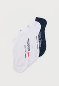 Tommy Hilfiger MEN LOGO STRIPE 4 PACK - Sneaker socks - white/navy