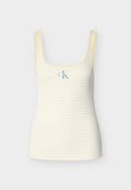 Calvin Klein Jeans STRIPED MONOLOGO SCOOP  - Top - french vanilla