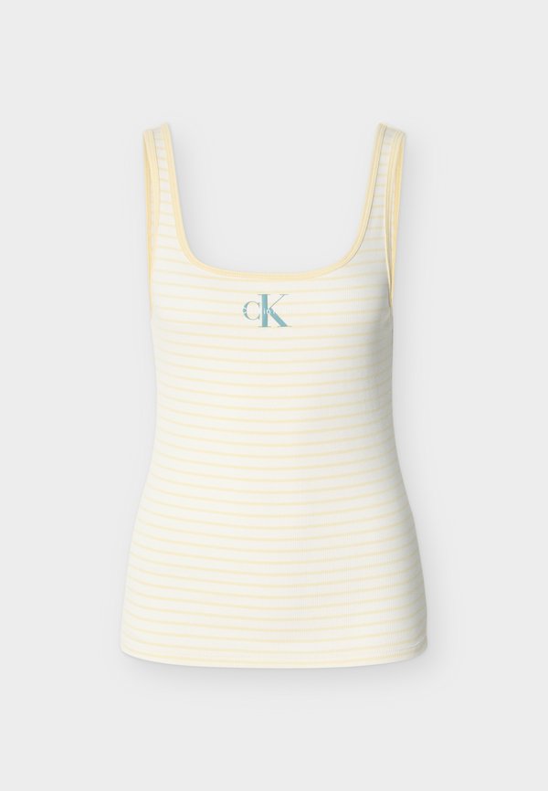 Calvin Klein Jeans STRIPED MONOLOGO SCOOP  - Top - french vanilla