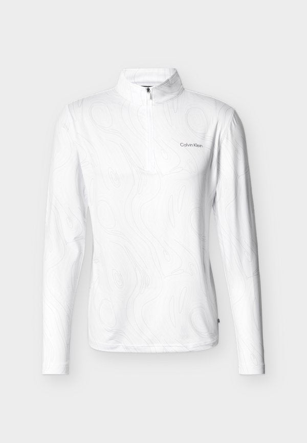 Calvin Klein Golf PRINTED NEWPORT HALF ZIP - Long sleeved top - white