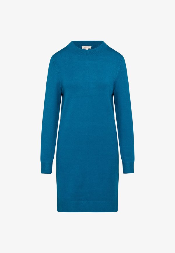 s.Oliver MIT CREWNECK UND PINTUCKS - Jumper dress - petrol