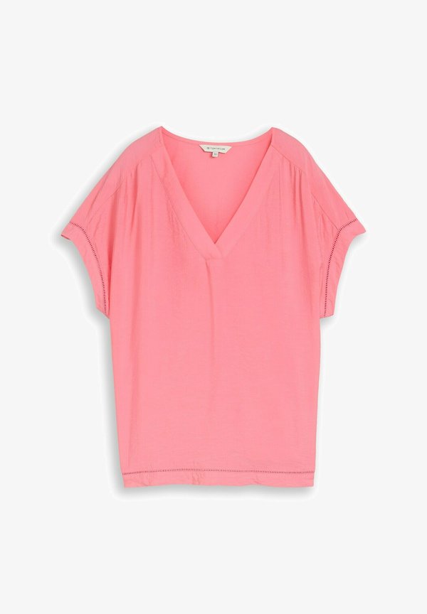 TOM TAILOR TOM TAILOR BLUSEN & SHIRTS LOOSE FIT BLUSE MIT V-AUSSCHNITT - Blouse - soft fuchsia pink