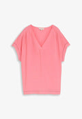 TOM TAILOR TOM TAILOR BLUSEN & SHIRTS LOOSE FIT BLUSE MIT V-AUSSCHNITT - Blouse - soft fuchsia pink