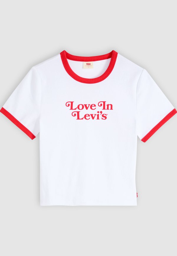 Levi's® HAYES - Print T-shirt - love in levi's bright white / true red