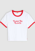 Levi's® HAYES - Print T-shirt - love in levi's bright white / true red