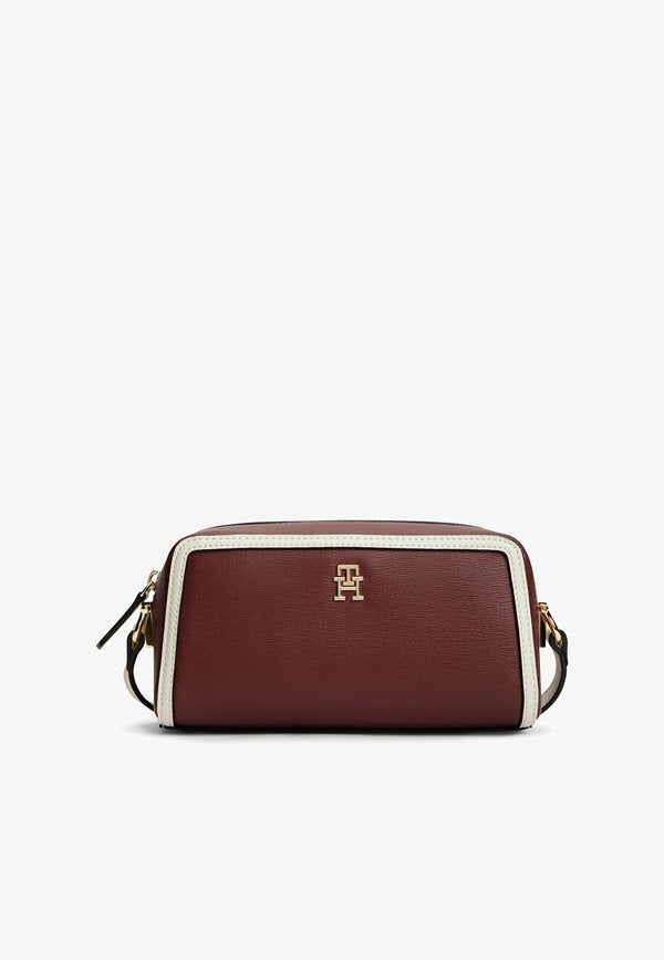 Tommy Hilfiger TOMMY HILFIGER COLOUR-BLOCKED TH MONOGRAM CROSSBODY CAMERA BAG - Cross body bag - velvet maroon
