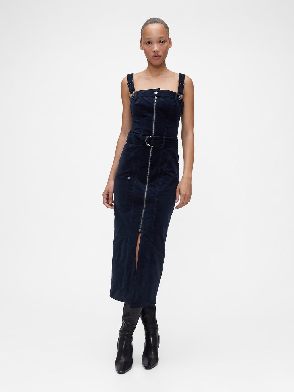 GAP GAPSTUDIO CORDUROY BELTED MIDI DRESS