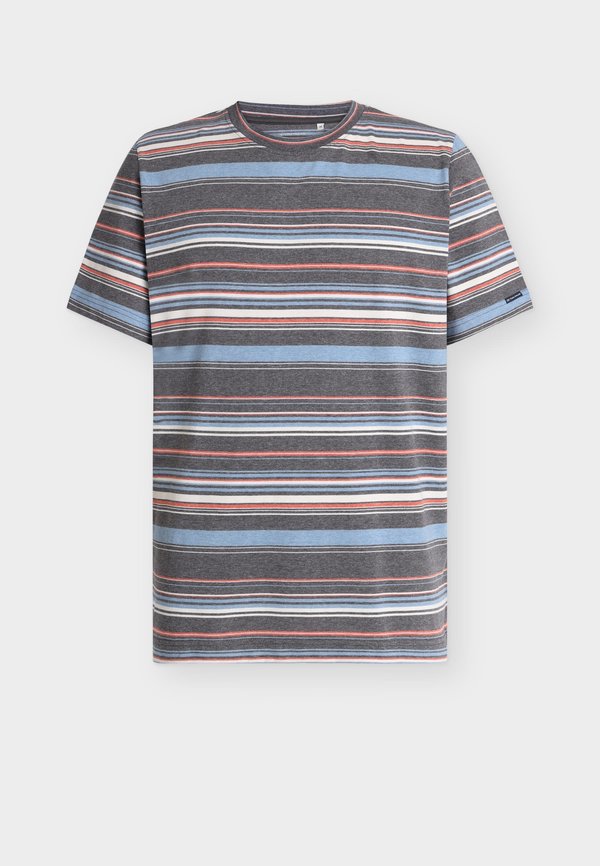 TOM TAILOR STRIPED  - Print T-shirt - grey blue multicolor stripe
