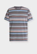 TOM TAILOR STRIPED  - Print T-shirt - grey blue multicolor stripe