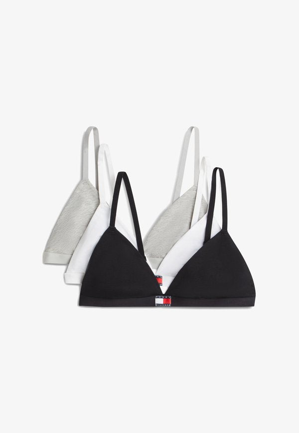 Tommy Hilfiger 3 PACK HERITAGE - Triangle bra - black/light grey heater/white