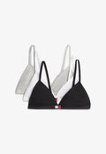 Tommy Hilfiger 3 PACK HERITAGE - Triangle bra - black/light grey heater/white