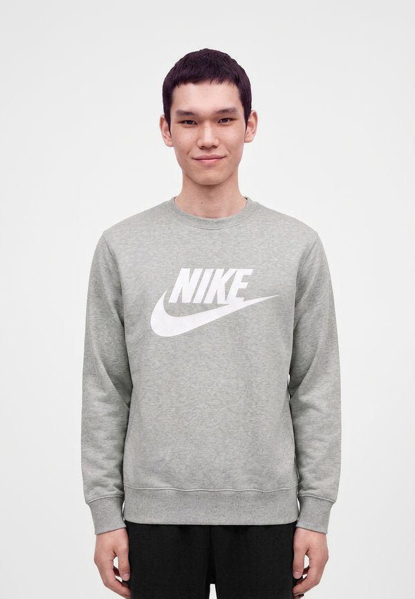 Nike Sportswear M NK CLUB BB GFX CREW - Sweatshirt - grey heather/white