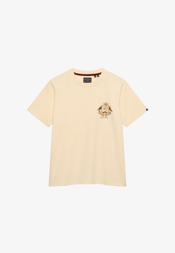 Superdry & Co SUPERDRY CREST EMBELLISHED T-SHIRT.. - Print T-shirt - natural cream