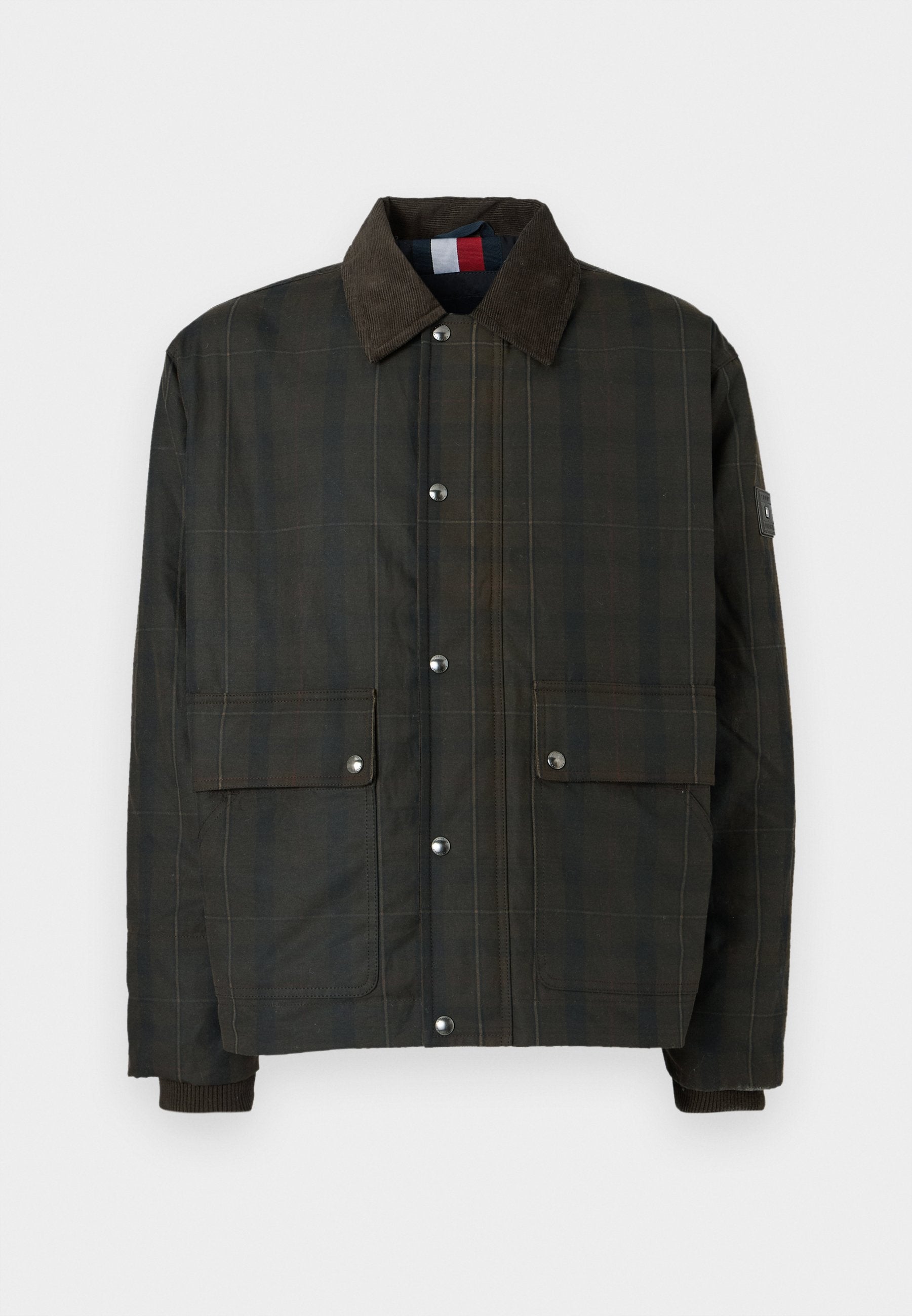 WAXED TARTAN CHECK RELAXED BARN JACKET Media 1