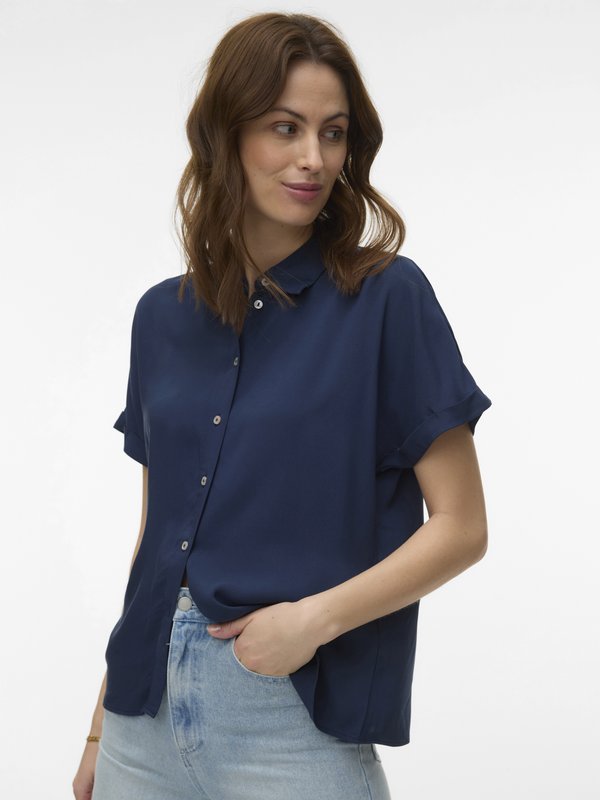 Vero Moda VMALICE - Button-down blouse - navy blazer