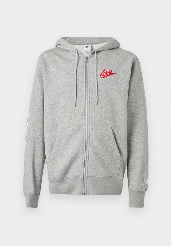 Nike Sportswear CLUB - Zip-up sweatshirt - grey heather/smoke grey/white