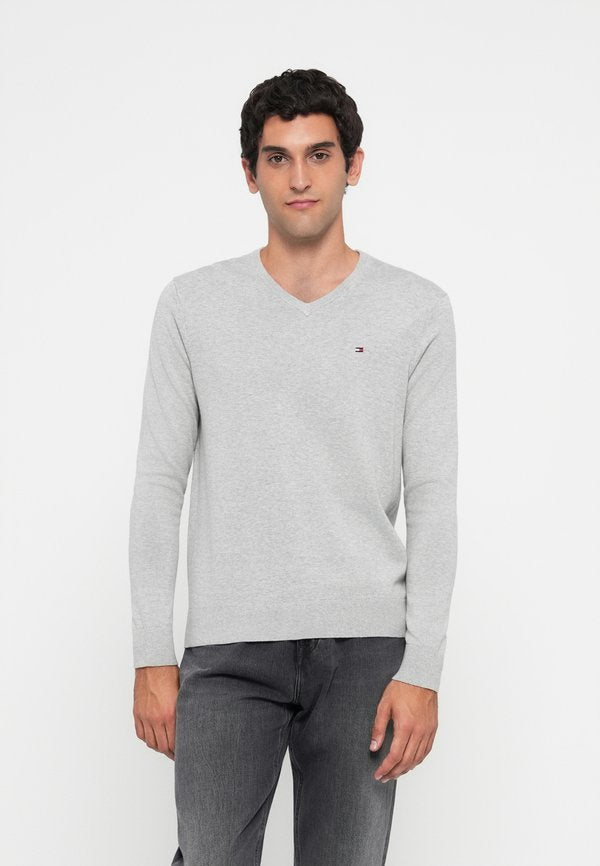 Tommy Hilfiger ESSENTIAL V NECK - Jumper - light grey heather