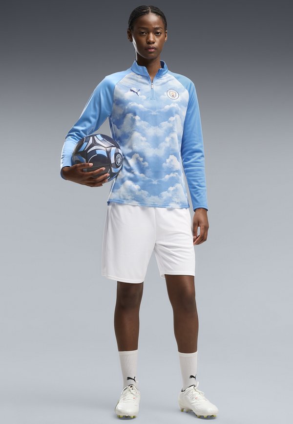 Puma MANCHESTER CITY AUFWÄRMOBERTEIL MIT REISSVERSCHLUSS BIS ZUM HALS - Club wear - icy blue-regal blue
