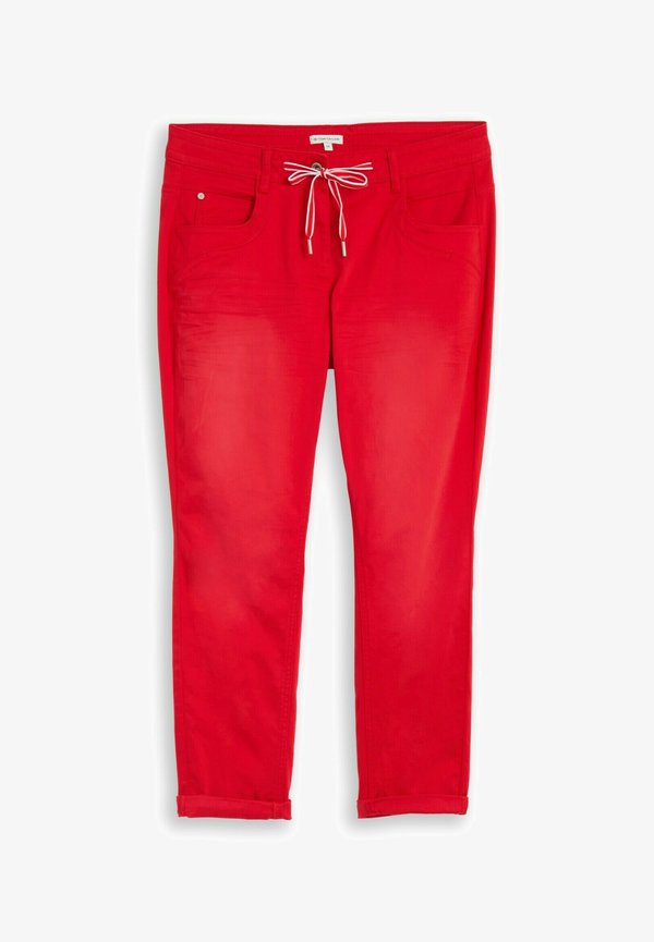 TOM TAILOR TTTAPERED RELAXED - Trousers - soft scarlet red