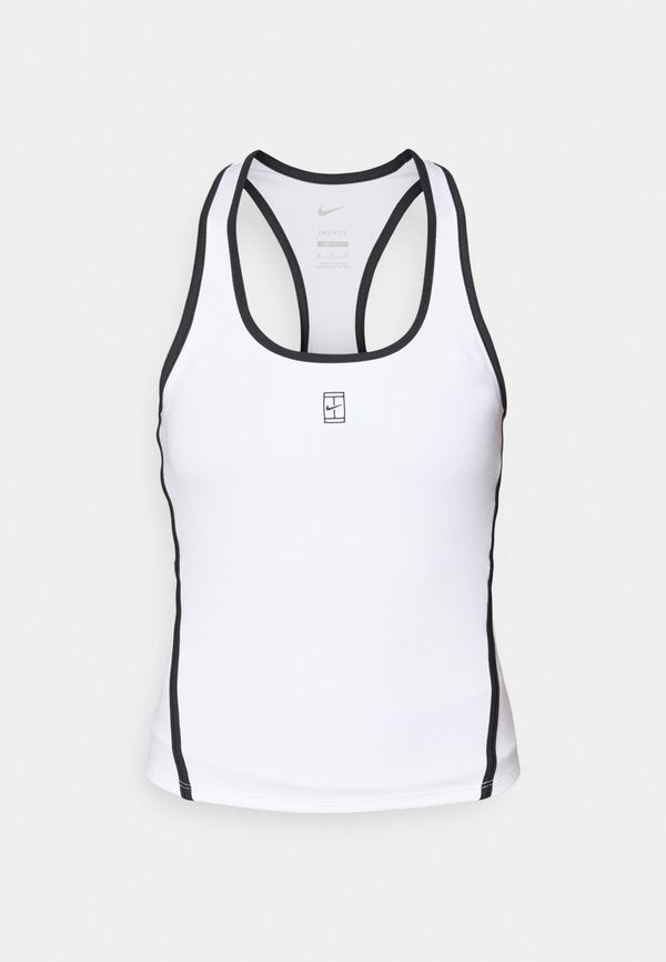 Nike Performance NIKECOURT ADVANTAGE TANK NOVELTY - Top - white/black