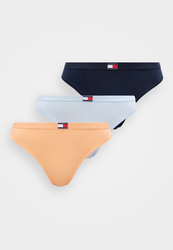 Tommy Hilfiger HERITAGE 3 PACK - Thong - breezy blue/orange/navy