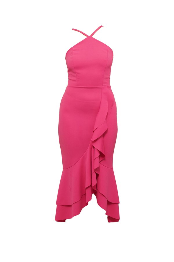 WAL G. TINA FRILL MIDI DRESS