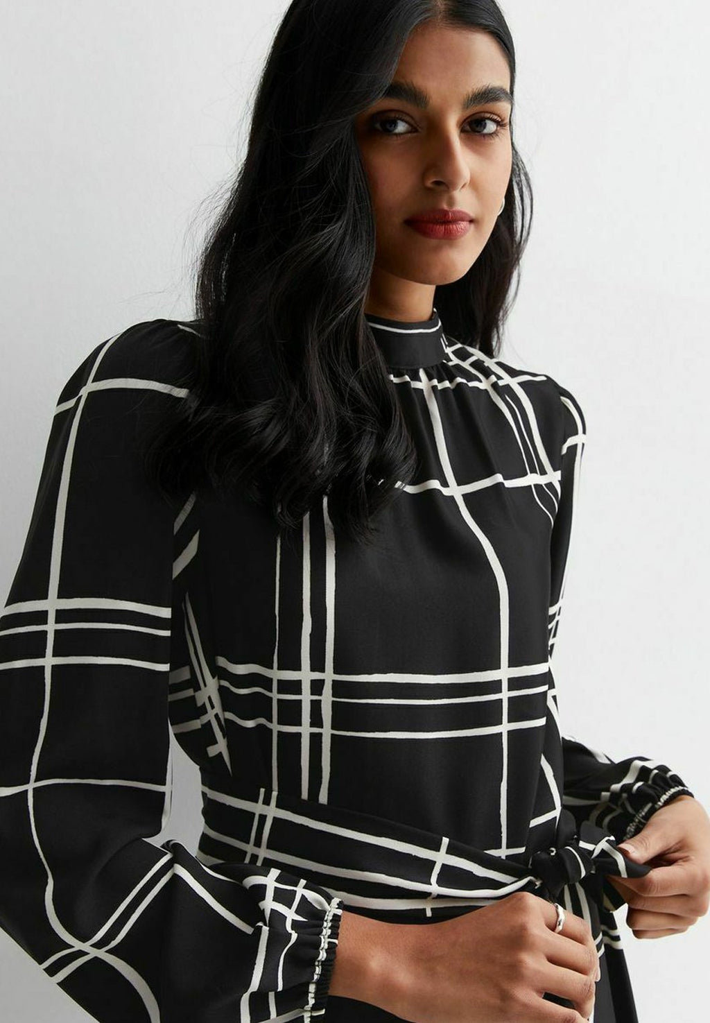 New Look  CHECK BELTED HIGH NECK MINI