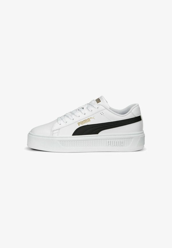 Puma SMASH PLATFORM  - Trainers - white black gold