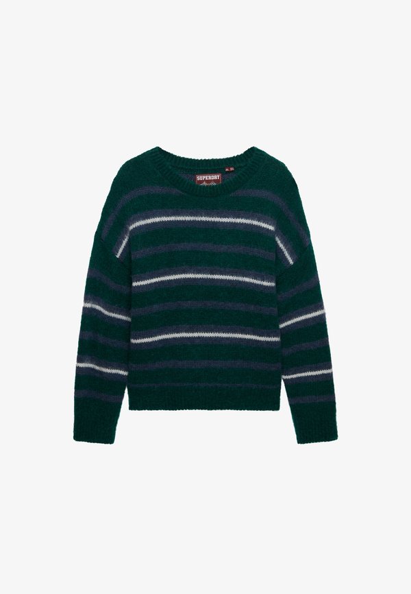 Superdry & Co SUPERDRY SLOUCHY BRUSHED STRIPE KNIT JUMPER.. - Jumper - pine green stripe